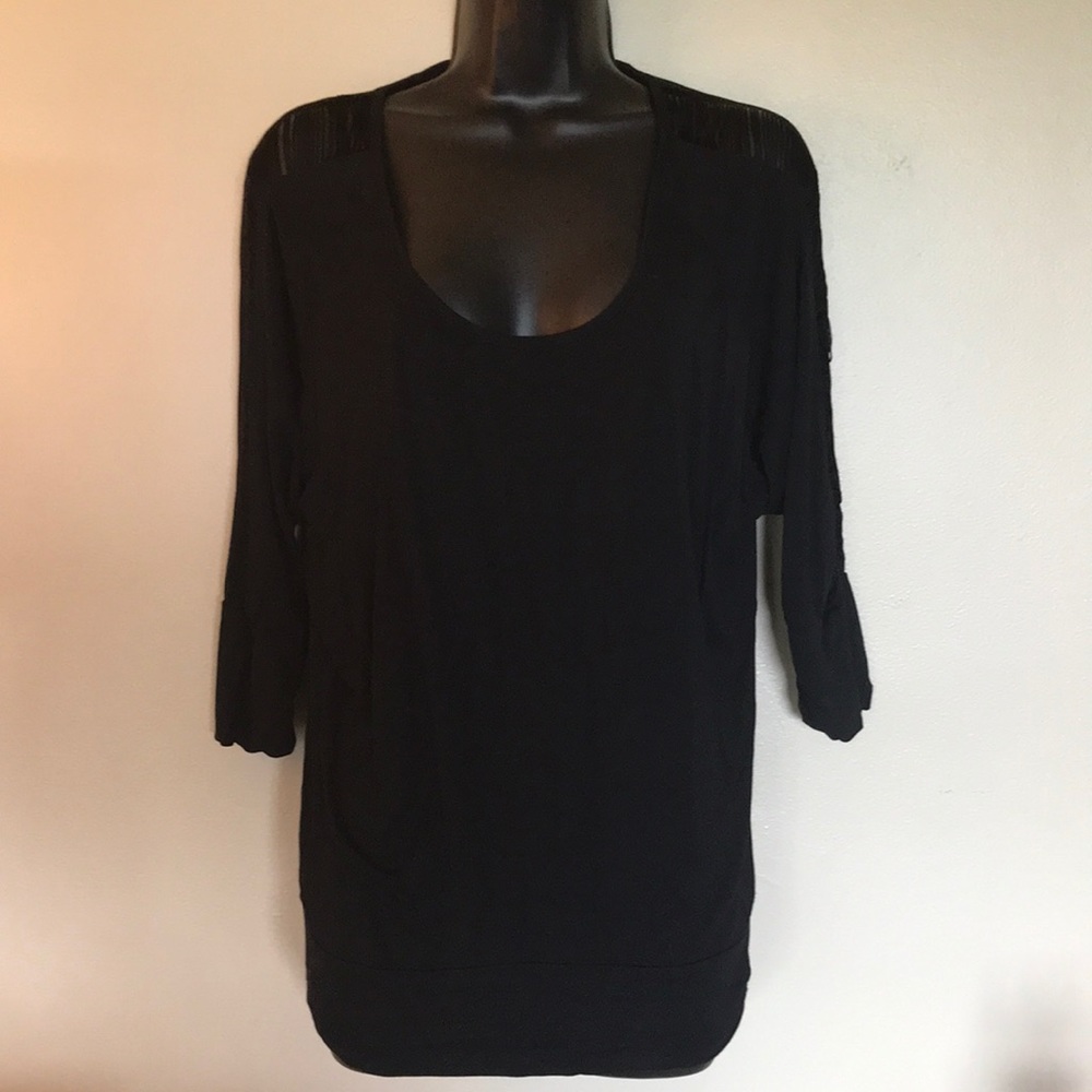 2b Bebe cotton shirt - Large, with fringe shoulder